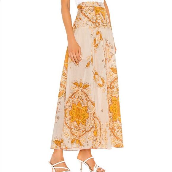 Free People Farrah Drop Waist Skirt in Ivory-0 - Picture 3 of 6